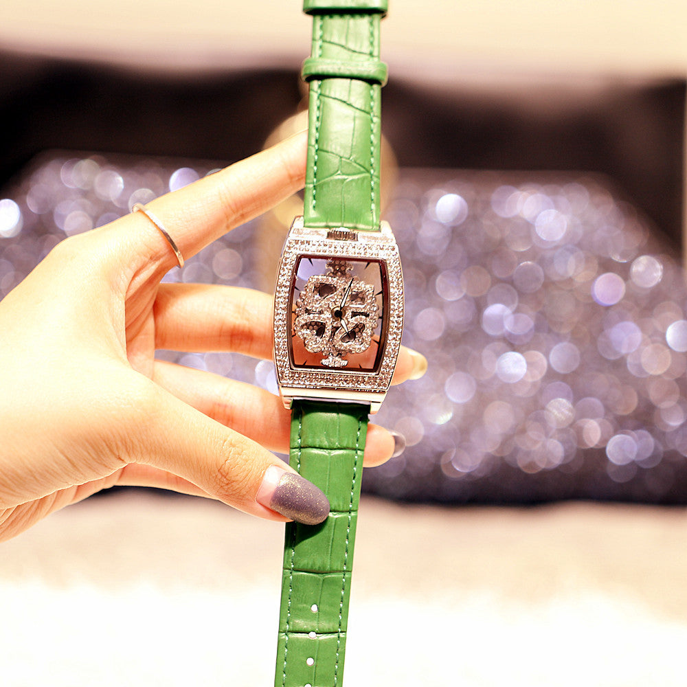 Floral Diamond Ladies Watch: 33mm Relief Dial | Crystal Indices | Magnetic & Leather Options