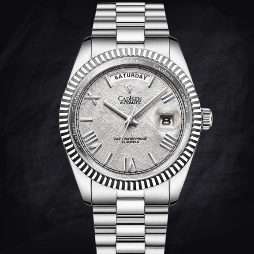 Stainless Steel Shell Automatic Mechanical Men's Sapphire Calendar Watch