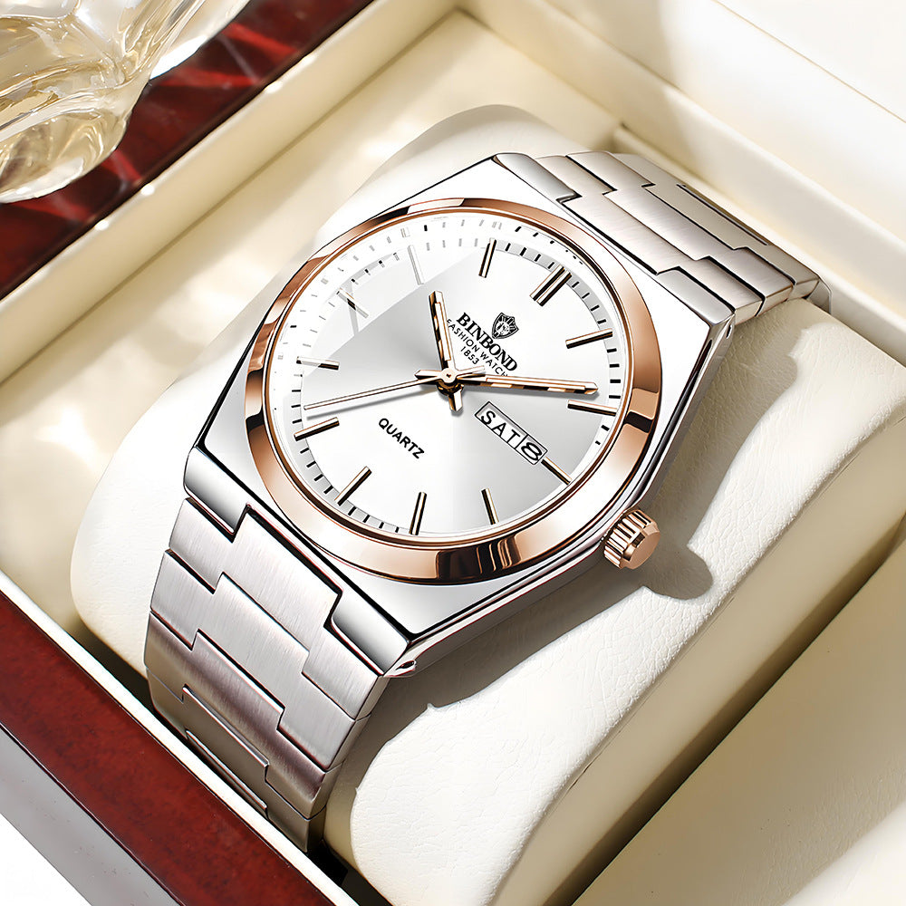 Fashion Stainless Steel Men's Business Casual Quartz Watch (43mm x 11mm)