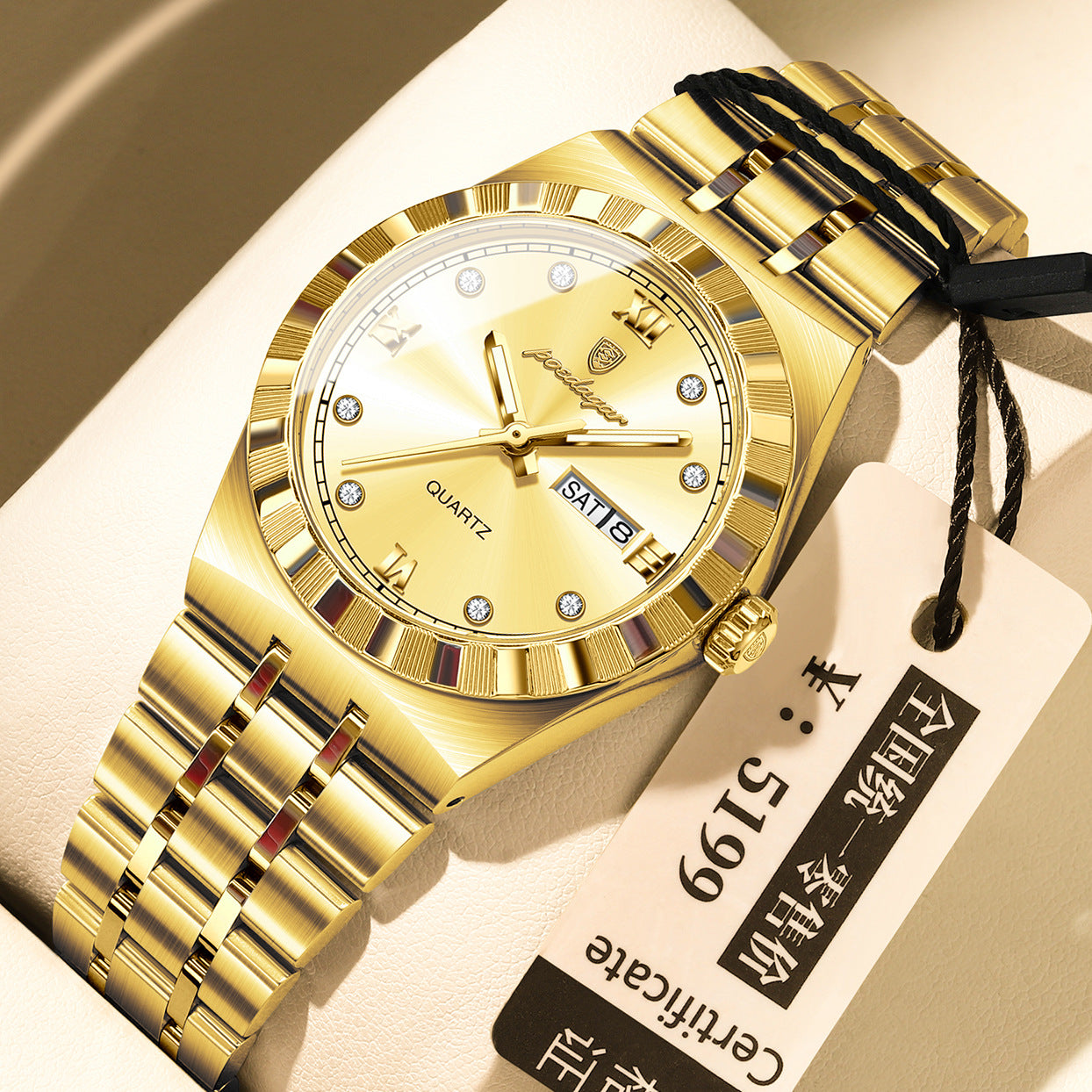 Womens Diamond-studded Waterproof Luminous Fashionable Quartz Watch