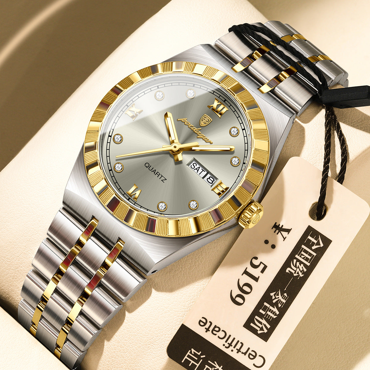 Womens Diamond-studded Waterproof Luminous Fashionable Quartz Watch