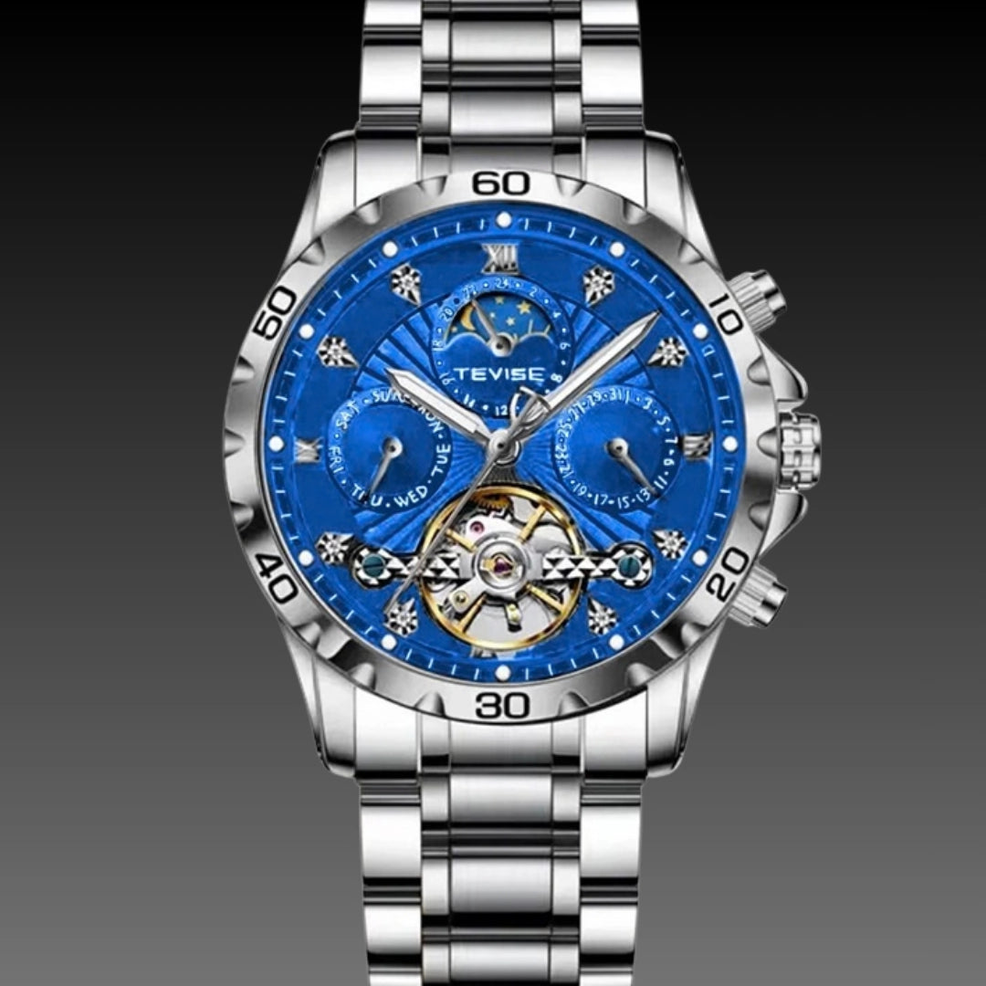 Fashion Business Men's Waterproof Tourbillon Steel Belt Mechanical Watch