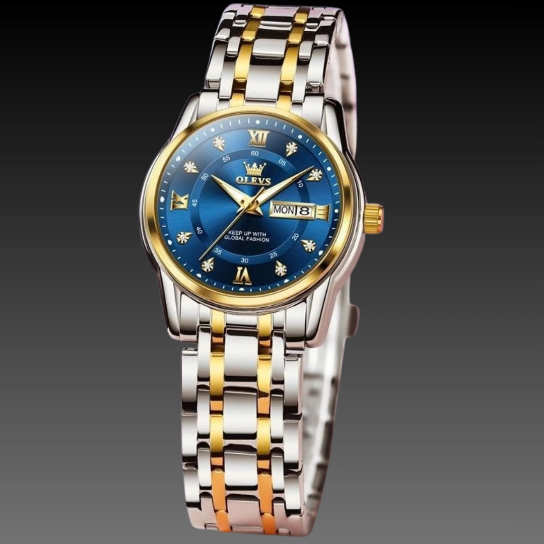 Luxury Roman Scale Calendar Watch: Model 5513 | 29mm Ladies Quartz | 9mm Slim Steel Belt