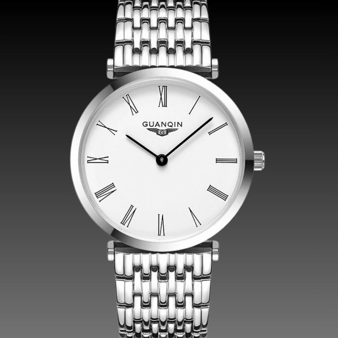 Exquisite Ladies Waterproof Watch – Ultra-Slim 6mm Quartz with Diamond & Roman Dial Options