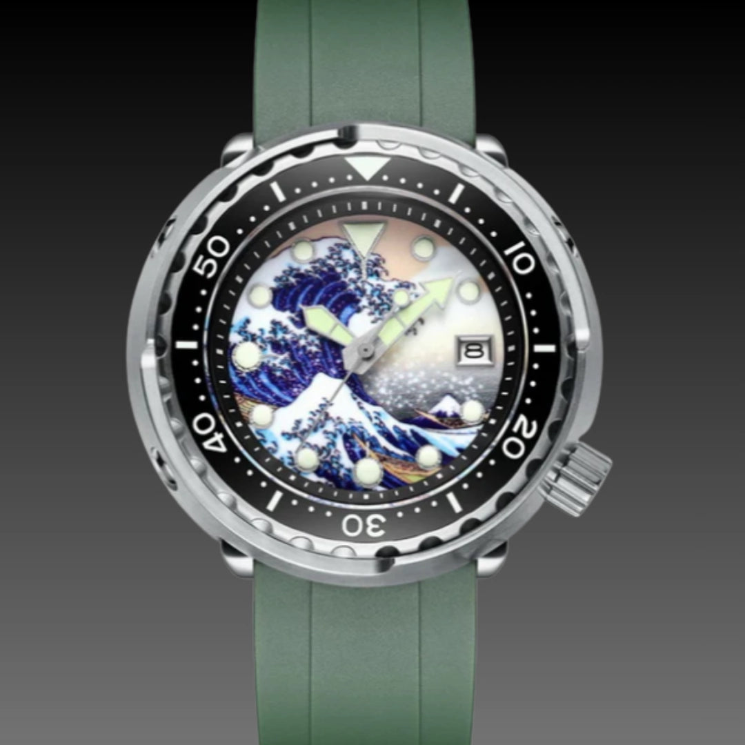 The Deep Sea 'Tuna' Automatic: 47.5mm Shrouded Diver | 15mm Thick | Fluororubber Strap