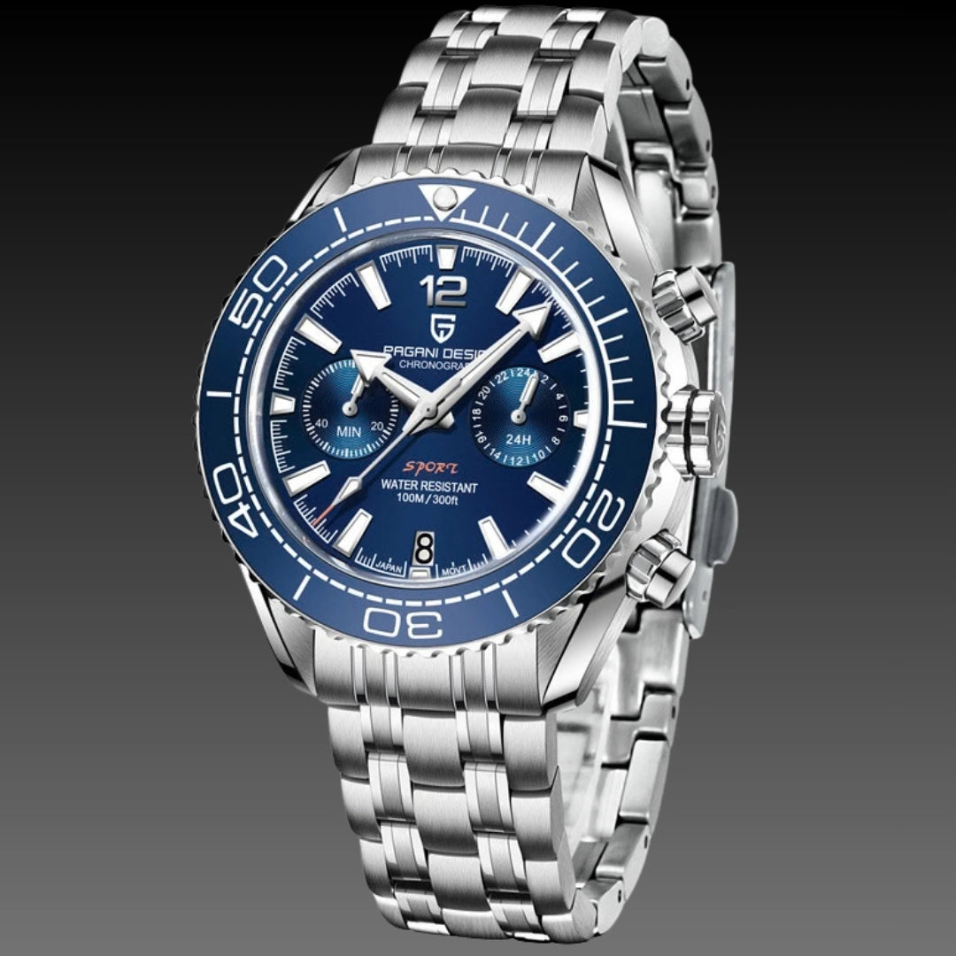 Men's Multi-Function Quartz Watch – Double Calendar Day-Date Display with Luminous Hands