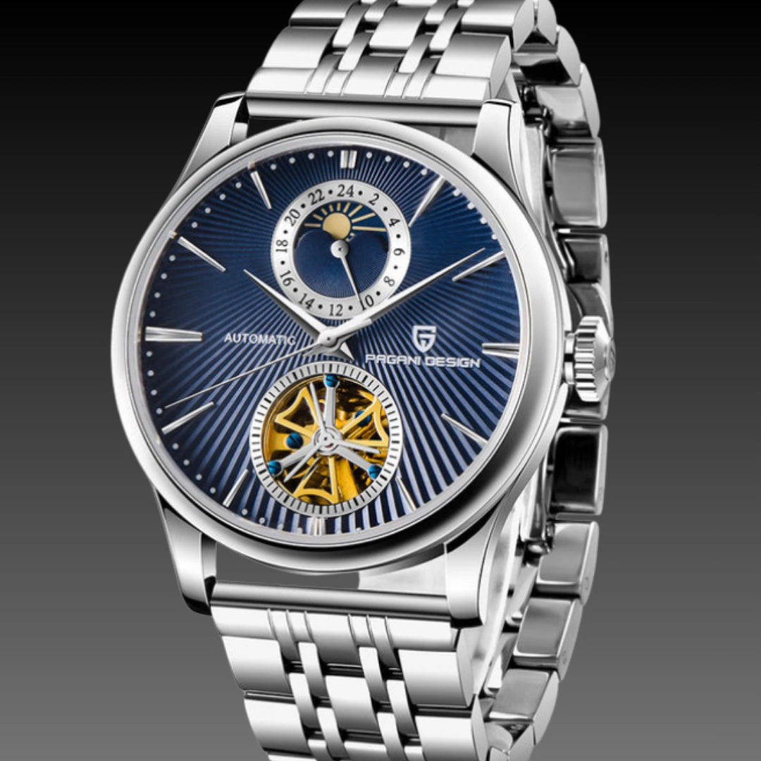 Pagani Design 41mm Moonphase Automatic: Sapphire Glass | Calendar Complication | Exhibition Back