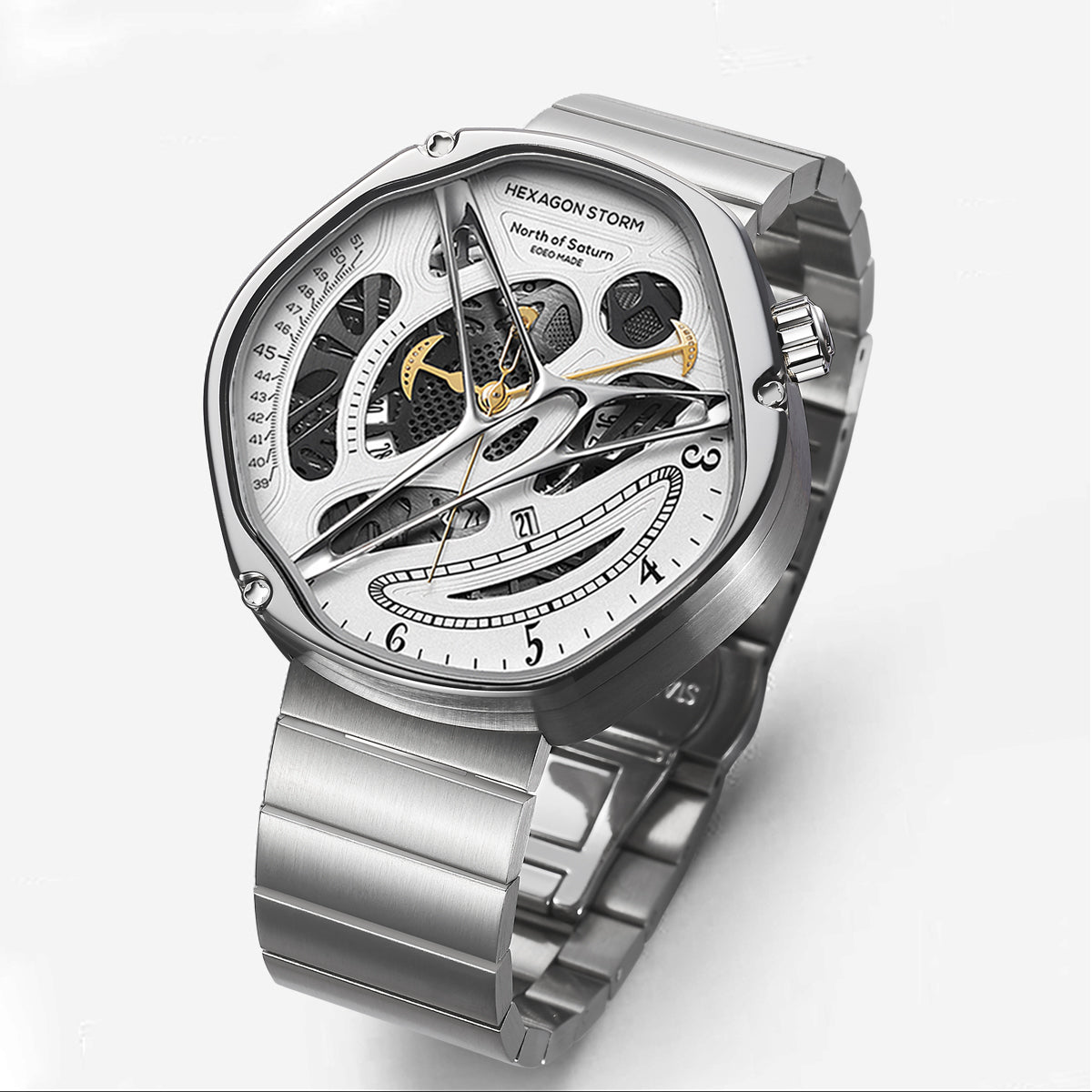 Men's 46mm Hollowed Out Alien High-End Watch | Stainless Steel