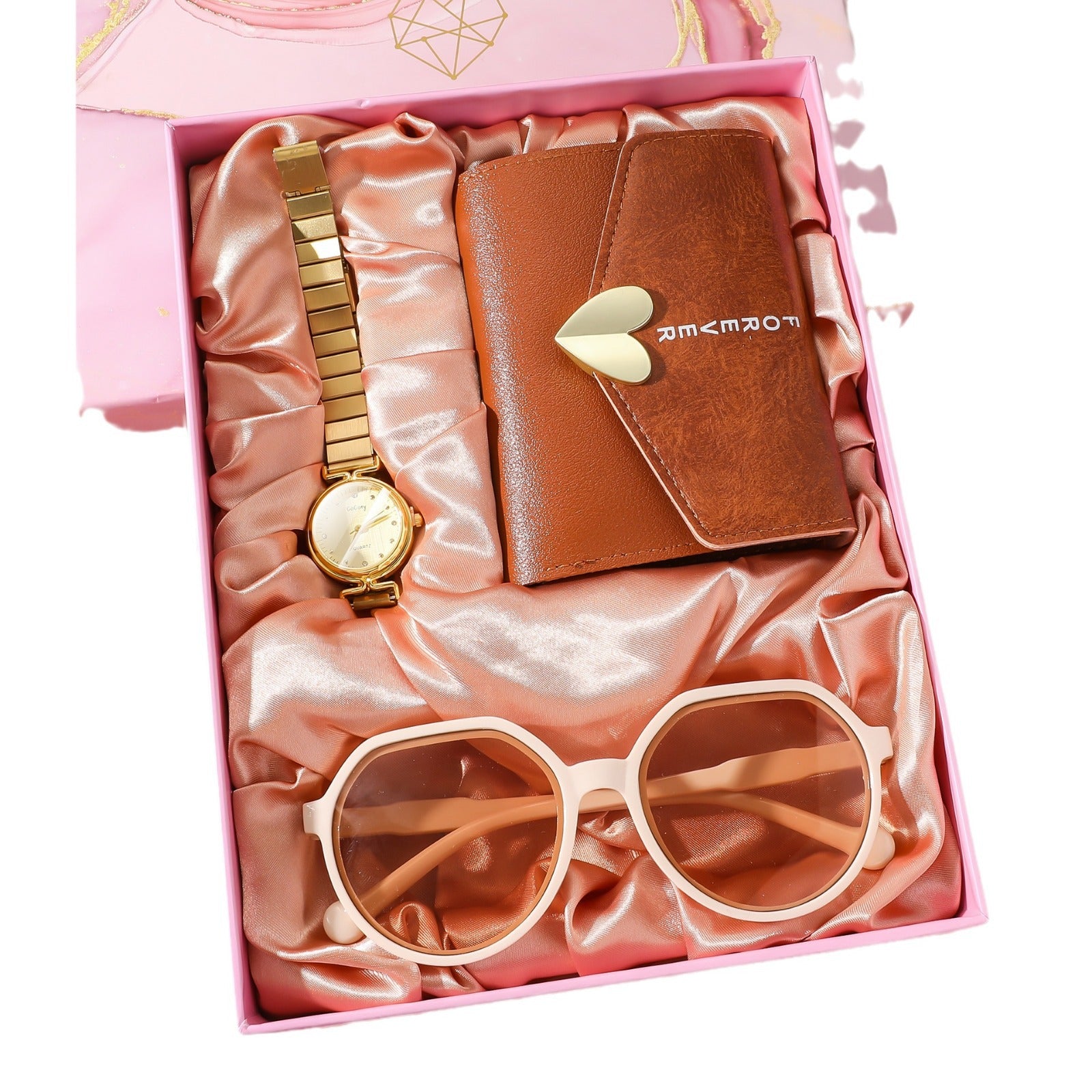 Luxury 3-Piece Gift Set: Steel Belt Watch, Wallet & Sunglasses | 8mm Slim Alloy | Fashion Suit