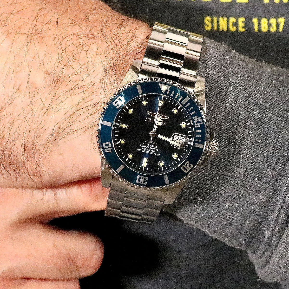 Invicta Men's Pro Diver Automatic 44mm Silver, Blue Dial