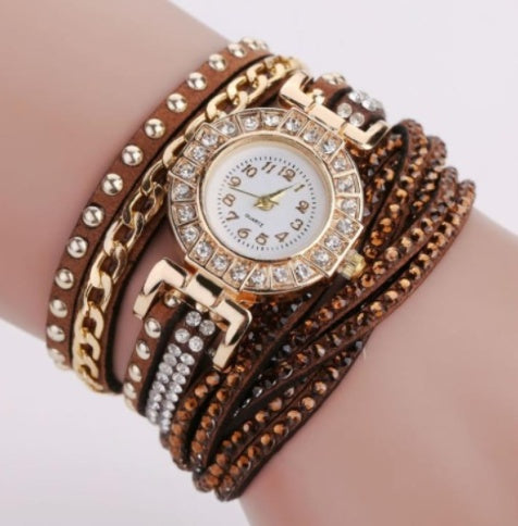 Luxury Braided Twist Watch: 28mm Petite Dial | 8mm Slim | Fashion Quartz Bracelet