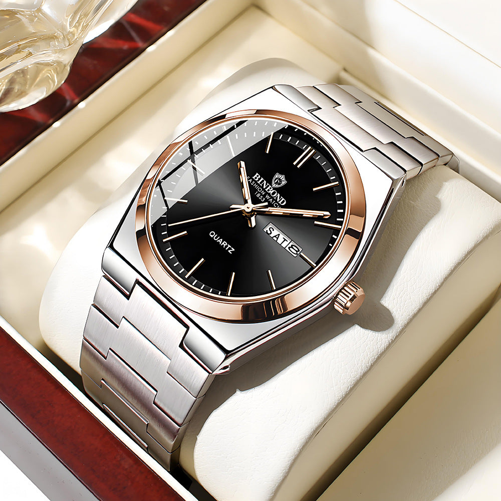 Fashion Stainless Steel Men's Business Casual Quartz Watch (43mm x 11mm)