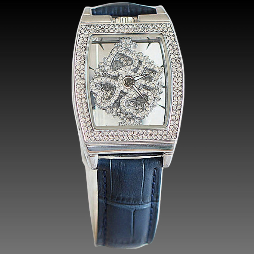 Floral Diamond Ladies Watch: 33mm Relief Dial | Crystal Indices | Magnetic & Leather Options