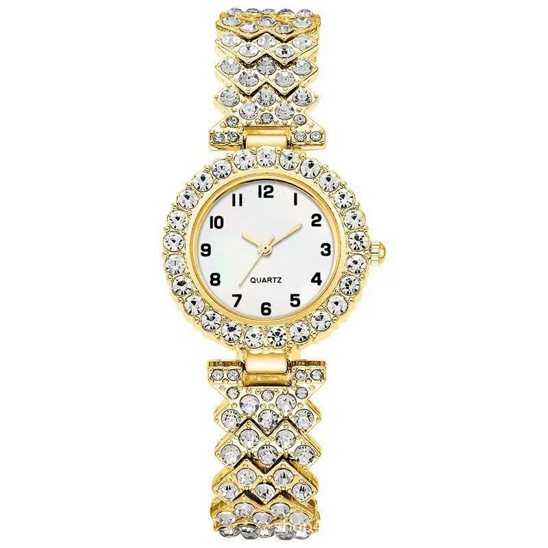 Women's 2-Piece Crystal Watch & Bracelet Set | Quartz Analog | Luxury Gift for Her