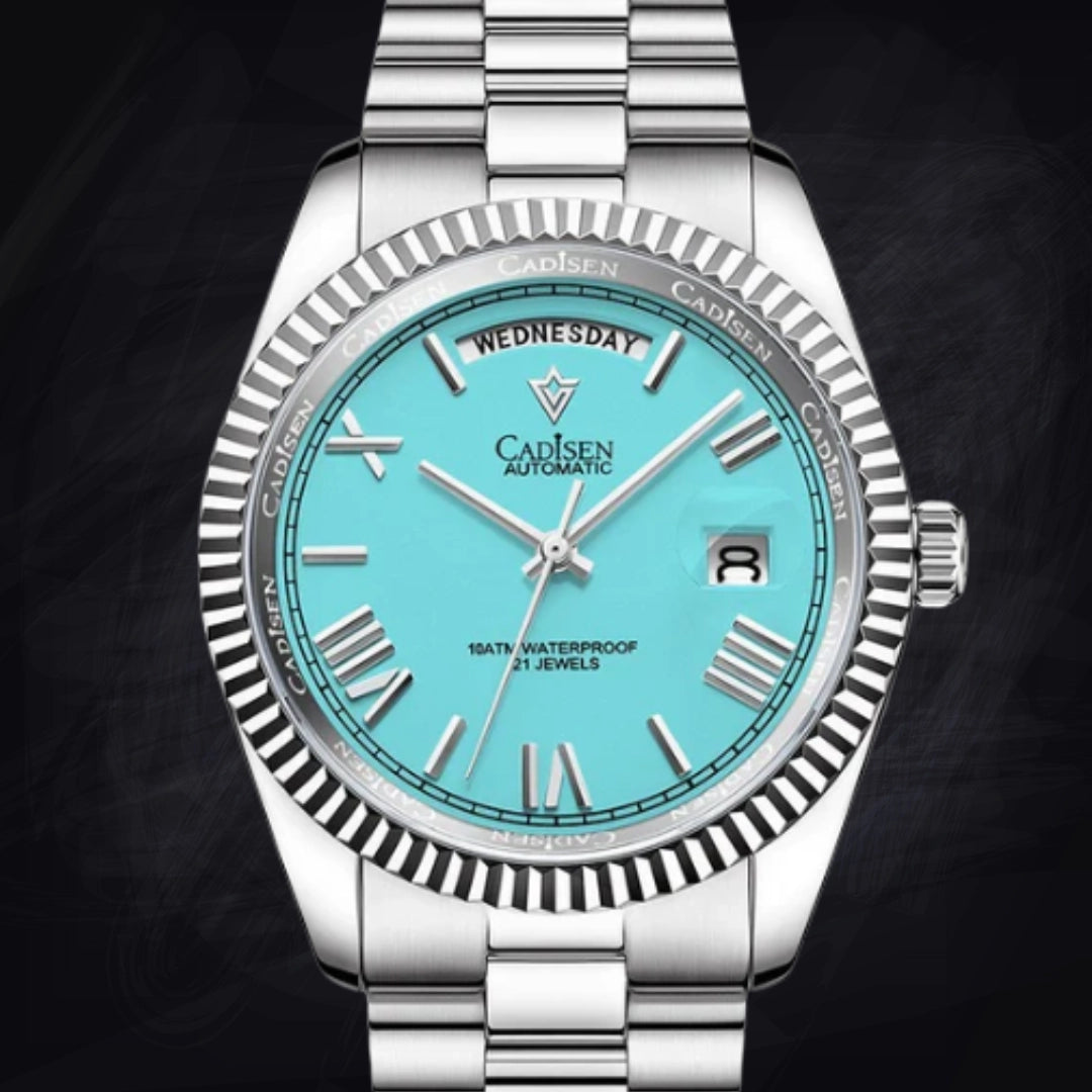 Stainless Steel Shell Automatic Mechanical Men's Sapphire Calendar Watch