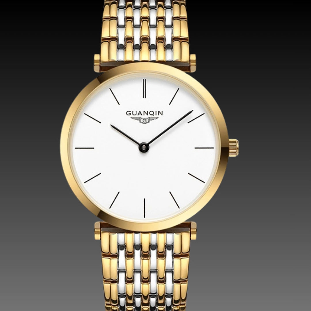 Exquisite Ladies Waterproof Watch – Ultra-Slim 6mm Quartz with Diamond & Roman Dial Options