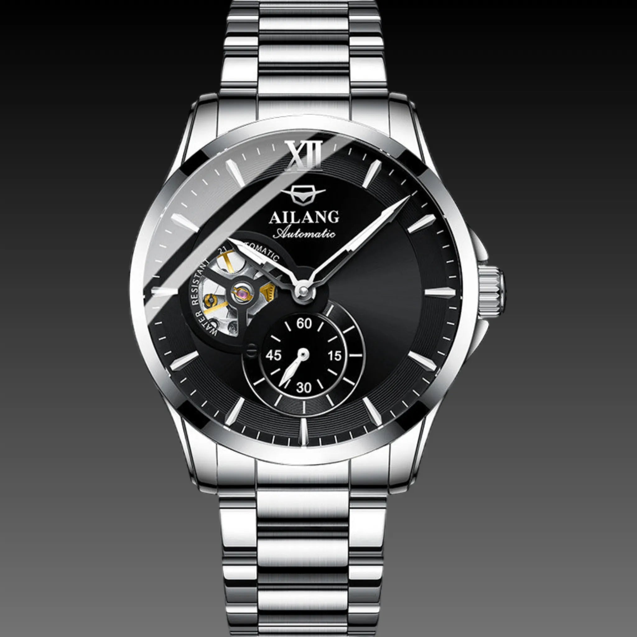 Men's Industrial Skeleton Watch | Automatic Mechanical | Rugged Geometric Case