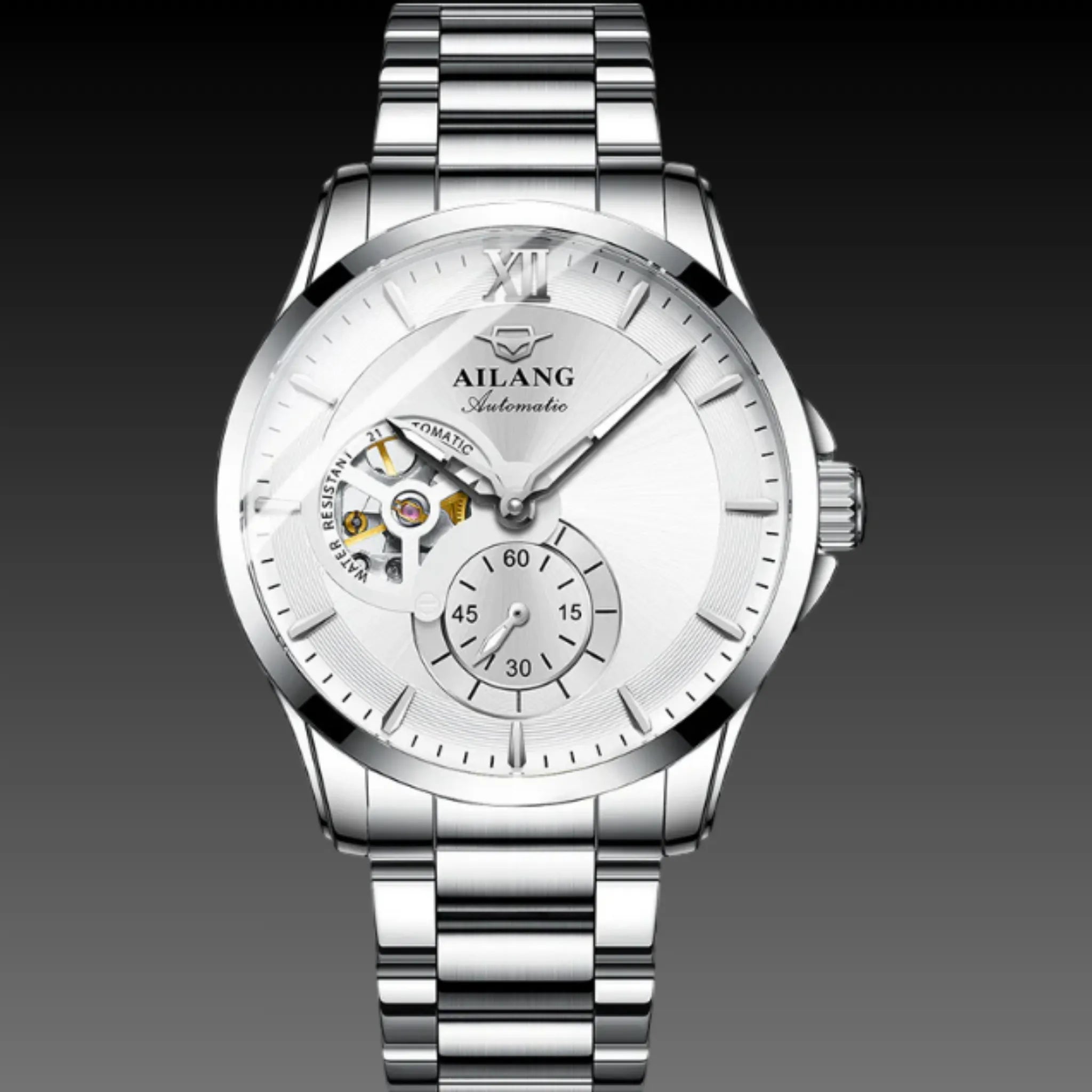 Men's Industrial Skeleton Watch | Automatic Mechanical | Rugged Geometric Case