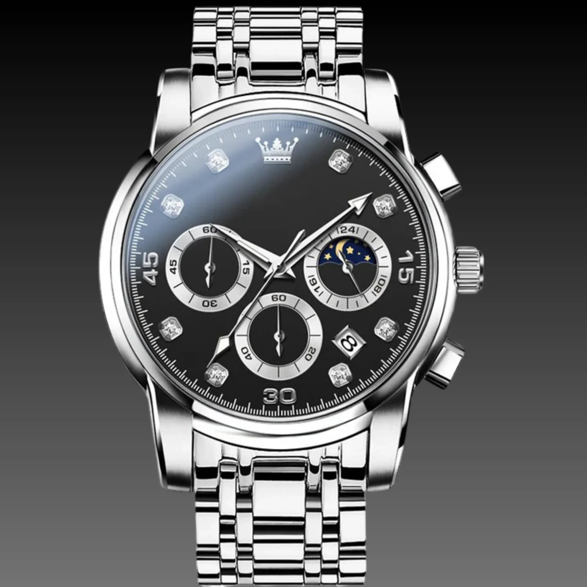 Men's 122g Heavyweight Luxury Watch: Two-Tone Steel | Business Date