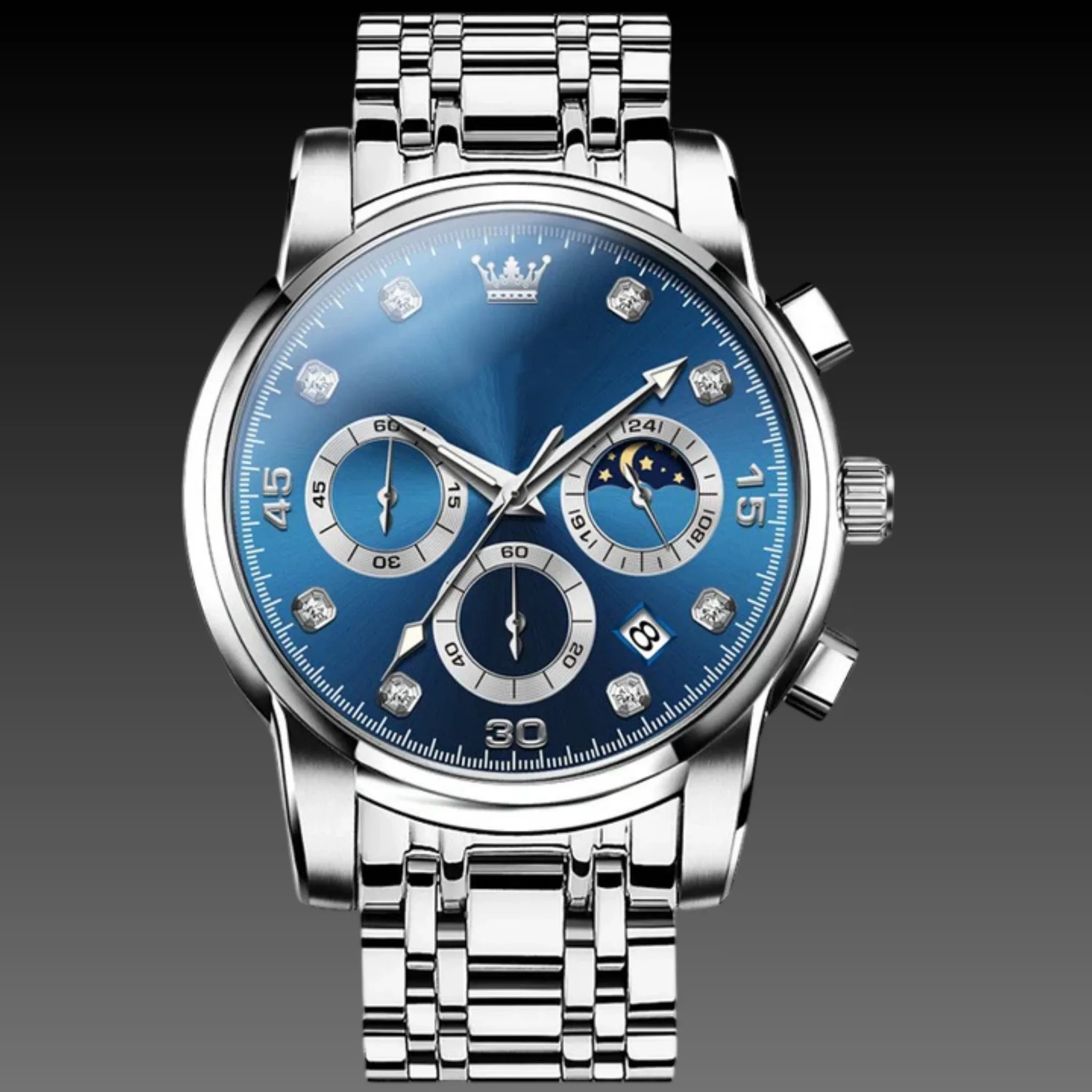 Men's 122g Heavyweight Luxury Watch: Two-Tone Steel | Business Date
