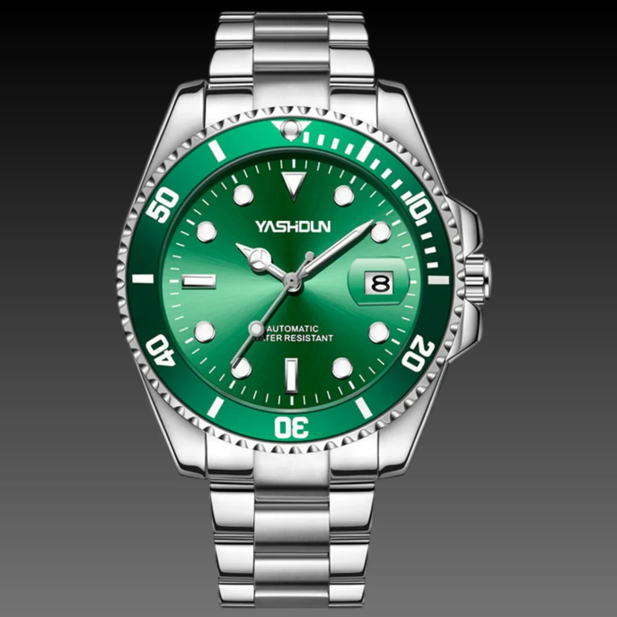 Men's Classic Automatic Dive Style Watch | Blue Sunburst Dial | Stainless Steel Date