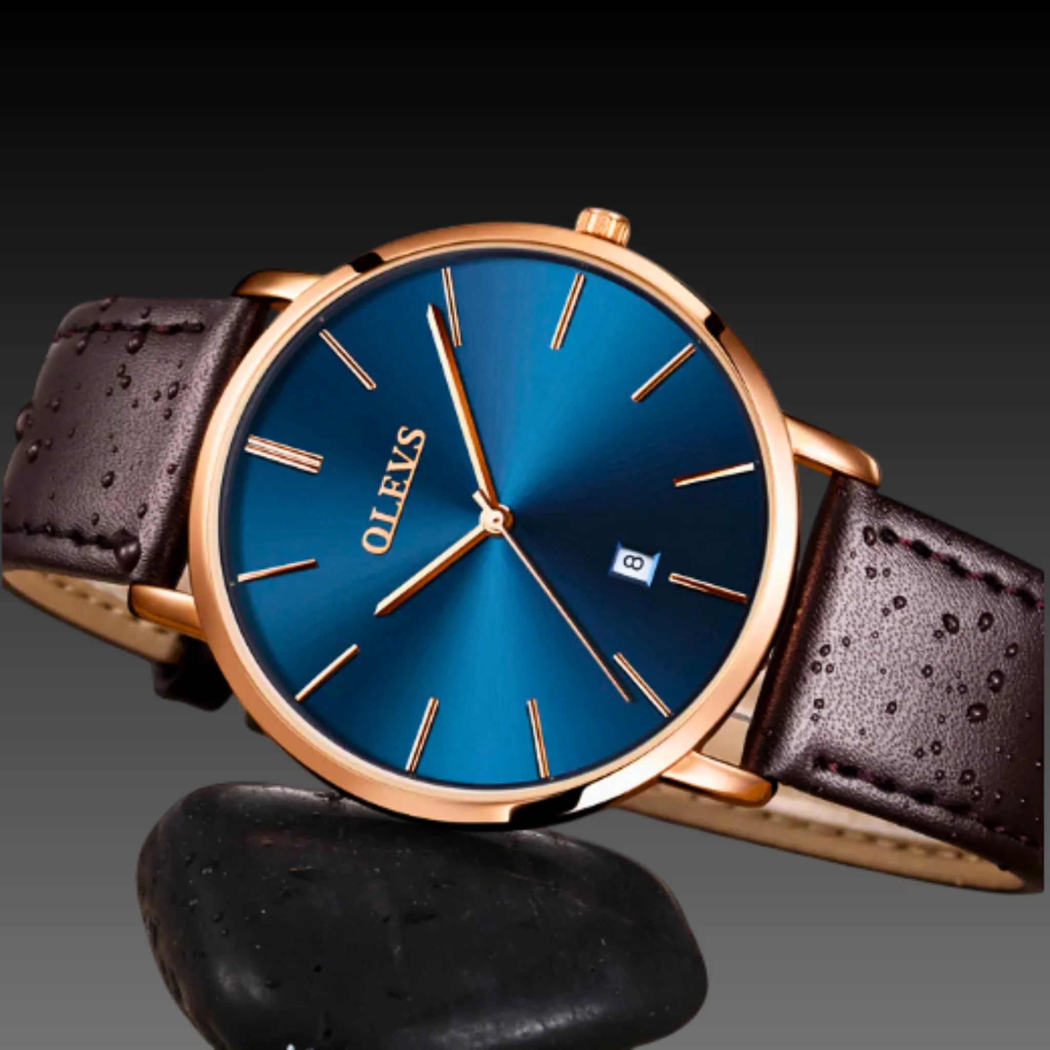 Men's Leather Chronograph Watch | Curren Aviator Style | Luxury Quartz Date Timepiece