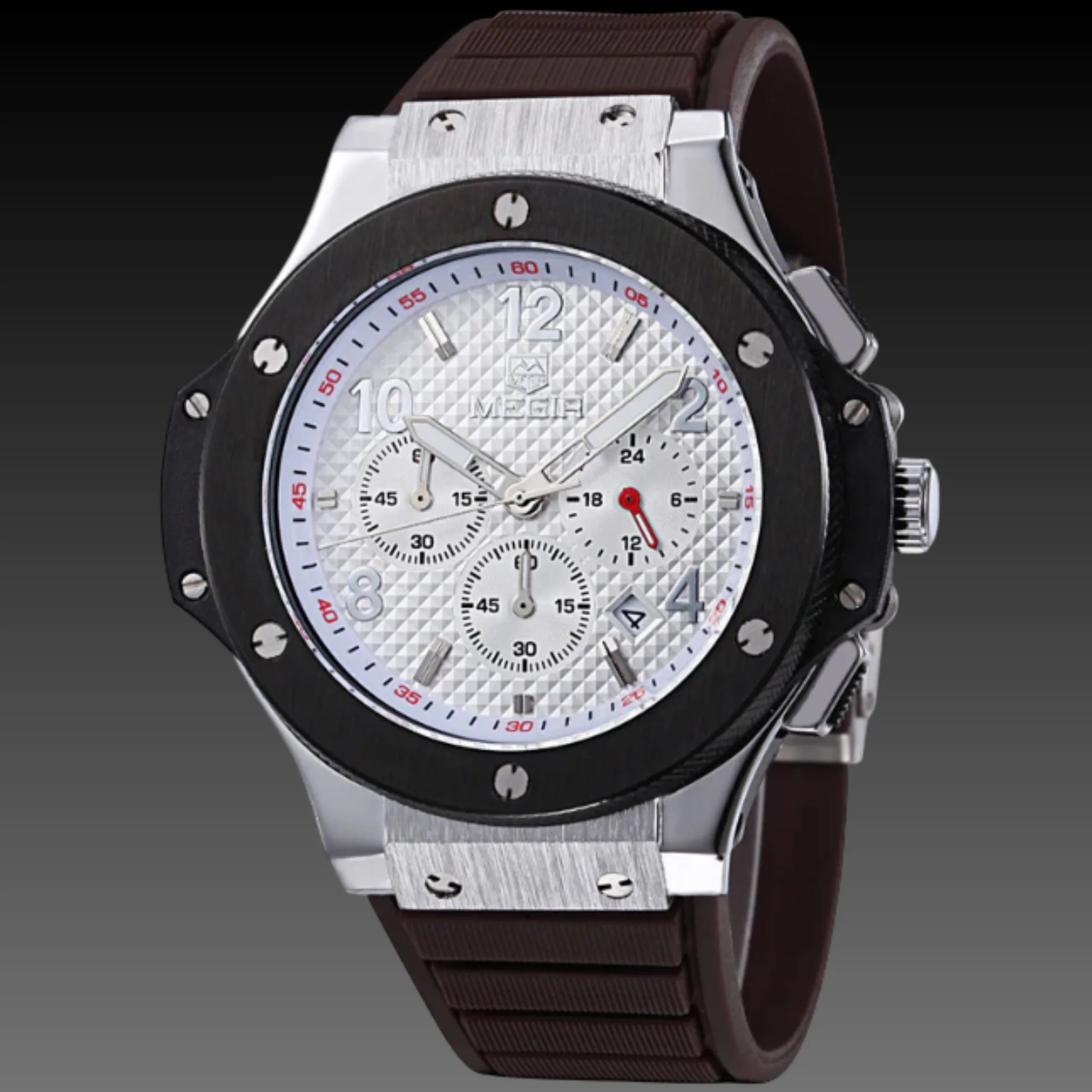 Men's 35mm Tactical Sport Chronograph: 17mm Thick | Silicone Strap