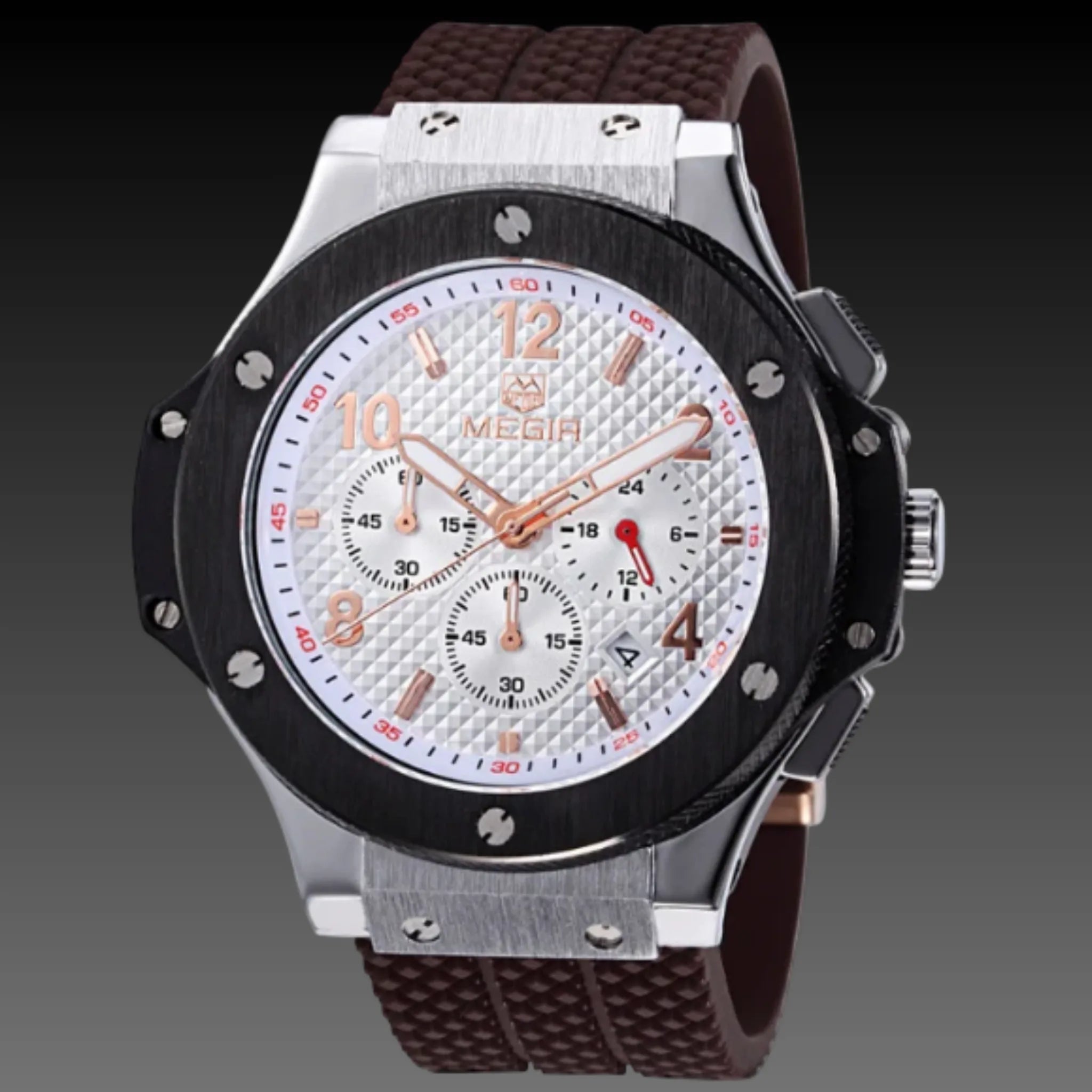 Men's 35mm Tactical Sport Chronograph: 17mm Thick | Silicone Strap