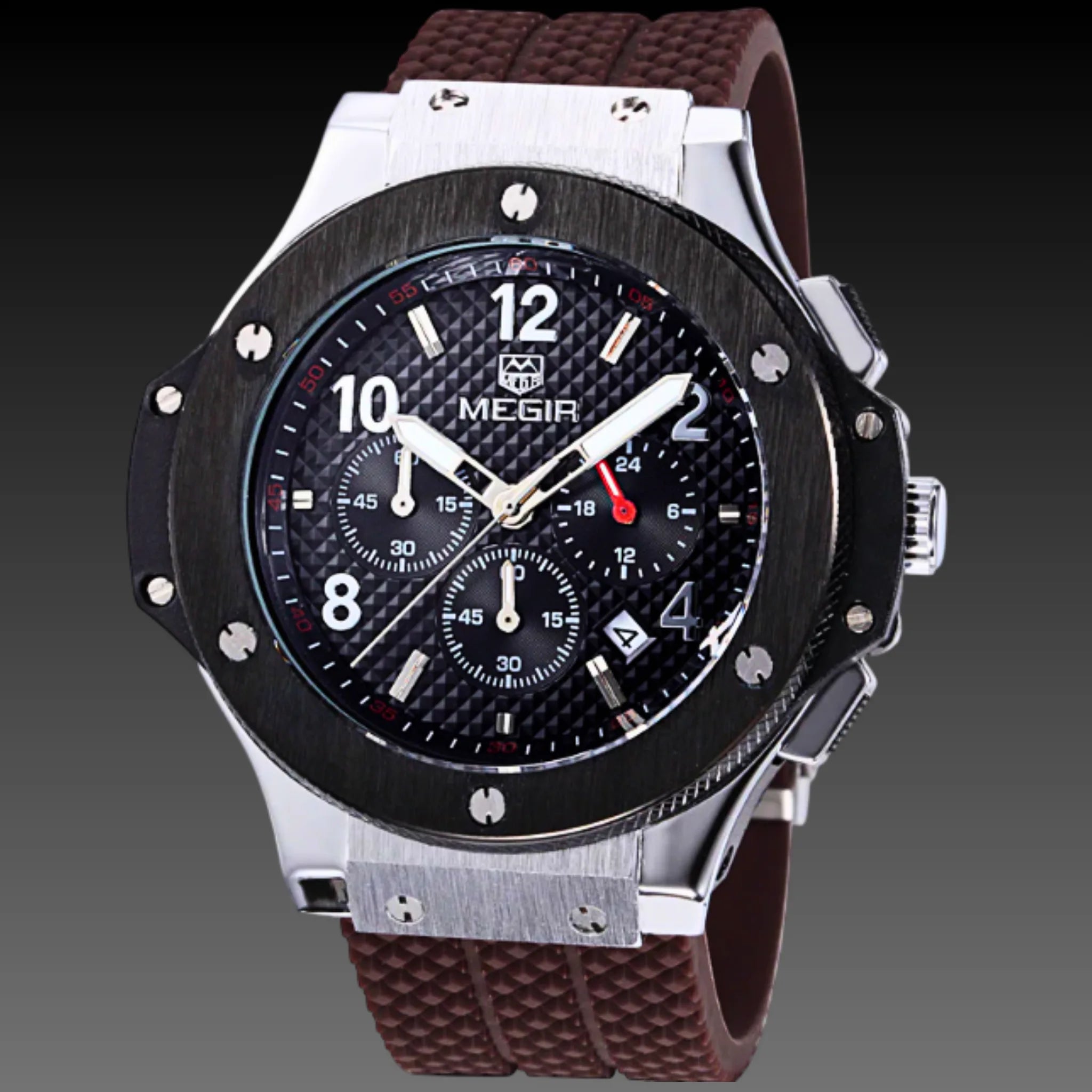 Men's 35mm Tactical Sport Chronograph: 17mm Thick | Silicone Strap