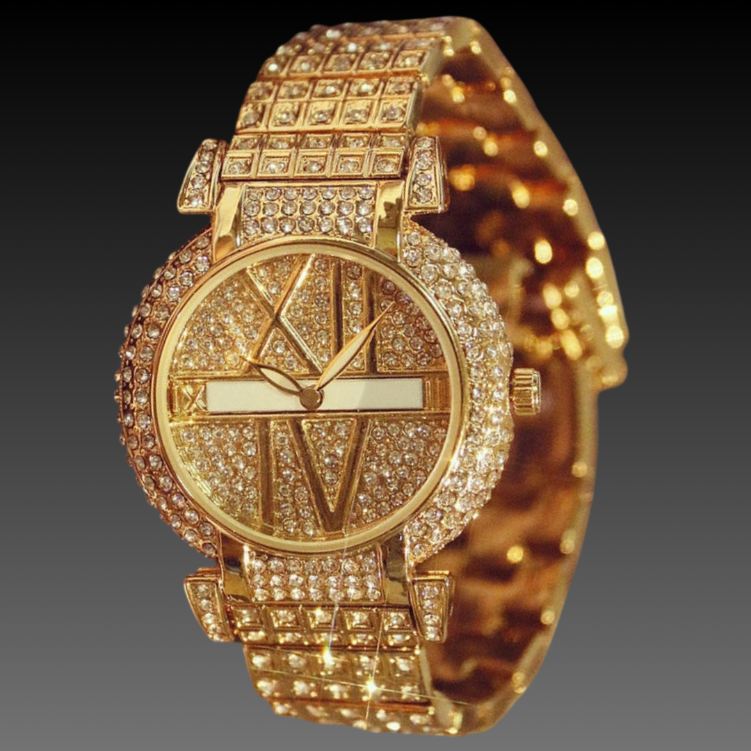 Women's 38mm Iced Out Crystal Watch: Luxury Diamond-Style | Quartz