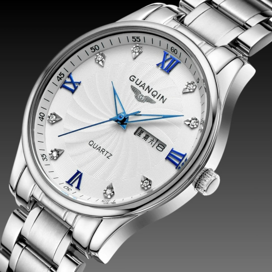Quartz watch with steel belt for ladies