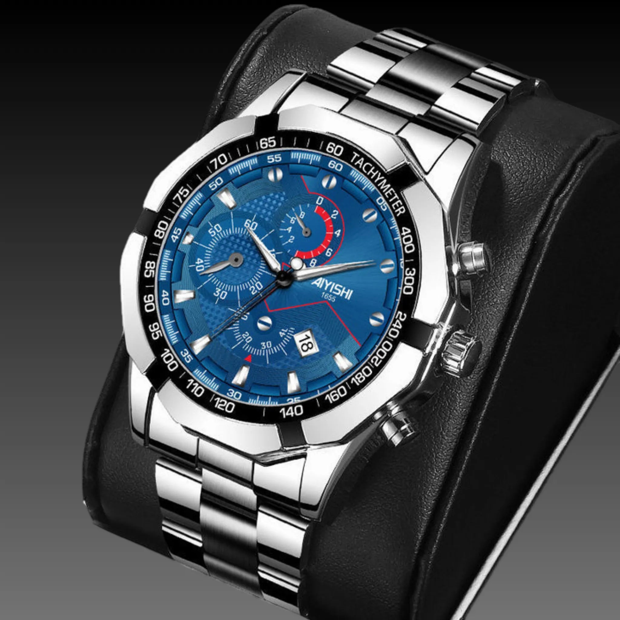 Men's Premium Business Quartz Watch | Auto-Date Calendar | Stainless Steel Link Strap