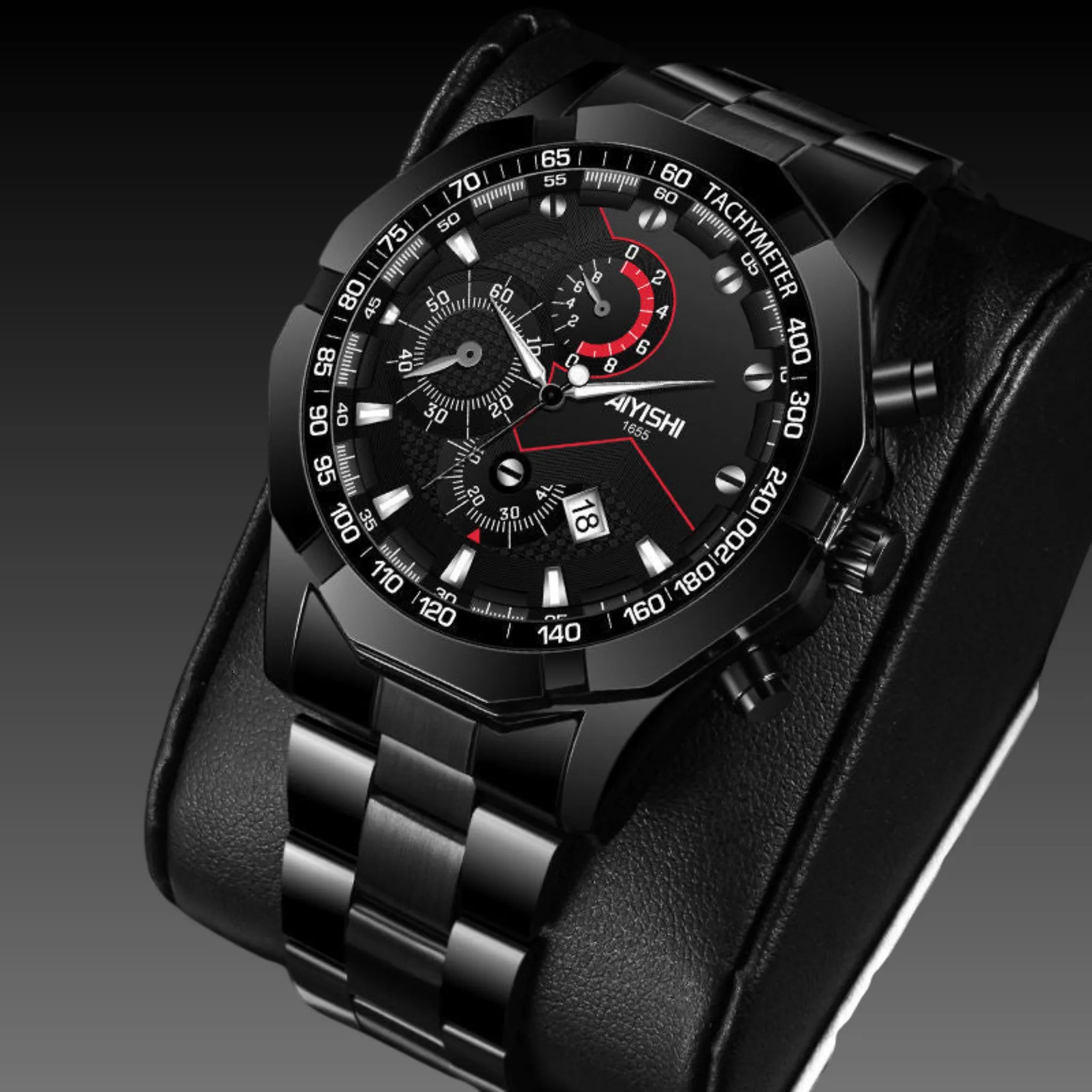 Men's 45mm Premium Business Watch: Quartz | Stainless Steel | Auto-Date