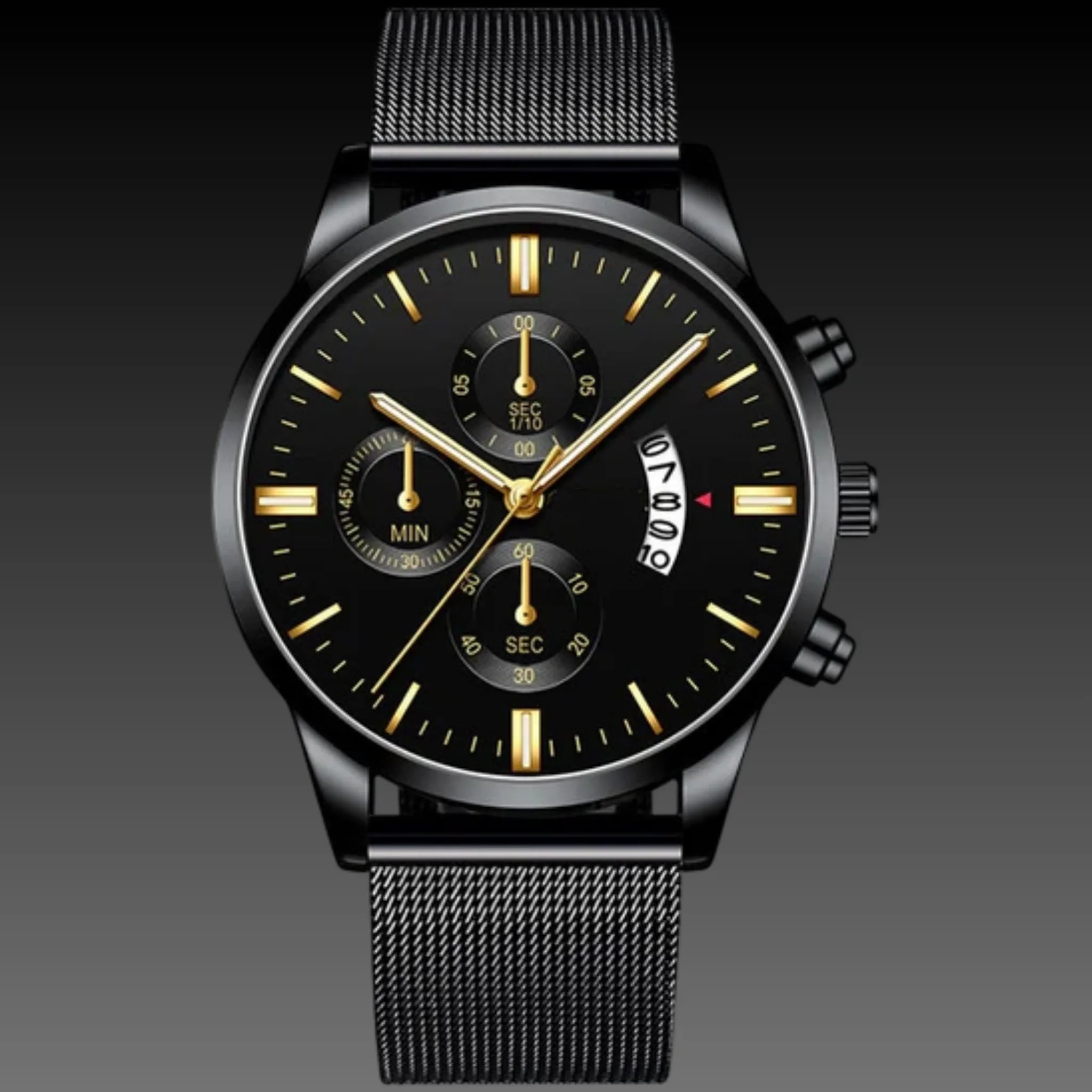 Men's Ultra-Slim Mesh Watch | Modern Minimalist Quartz | Stainless Steel Milanese Strap