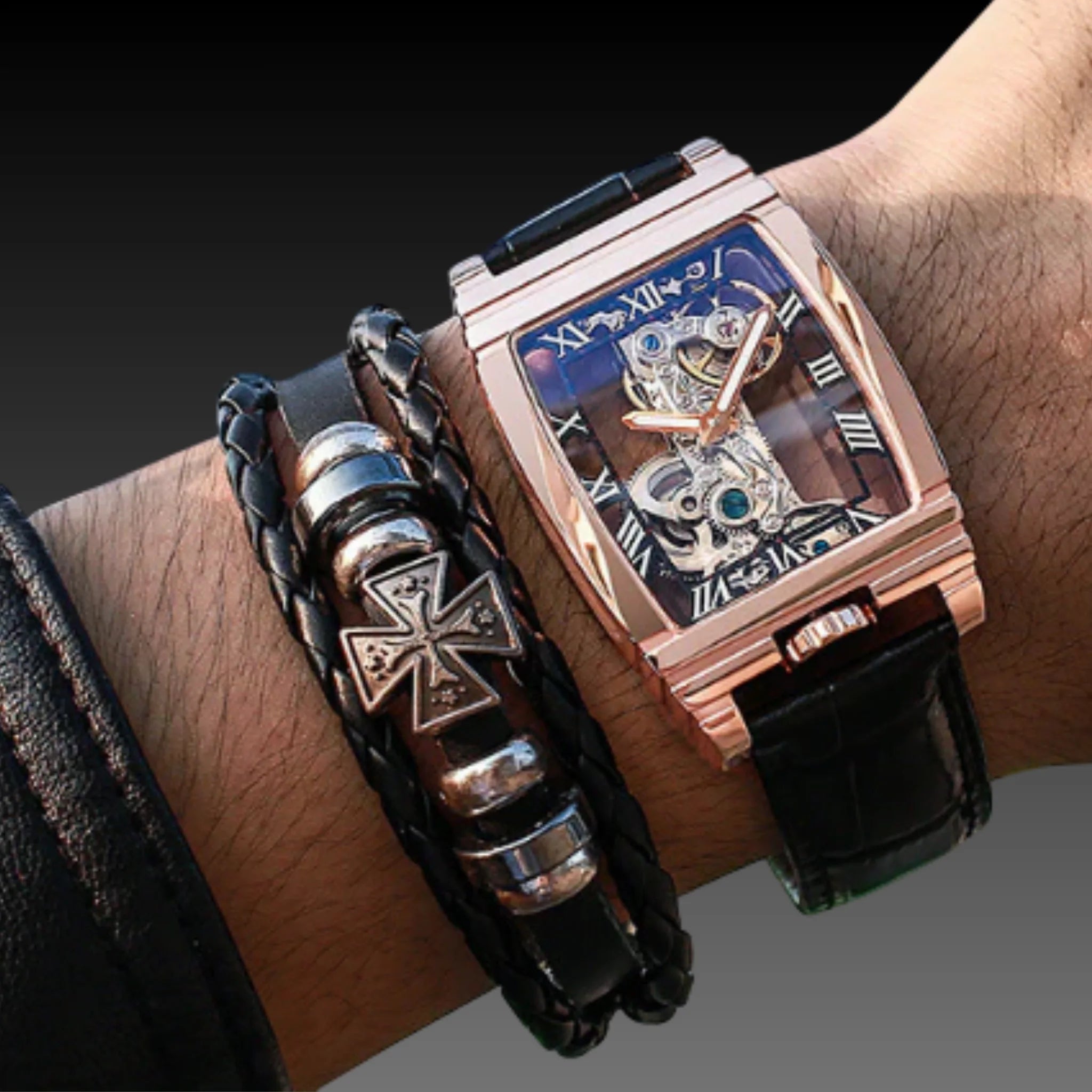 Unisex Bold Minimalist Watch | 42mm Modern Dial | Leather Strap Quartz