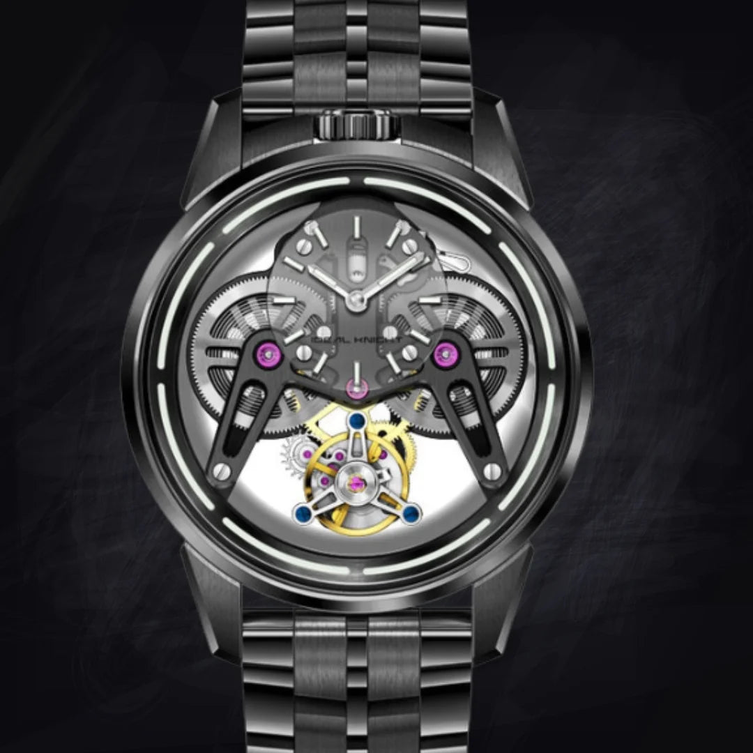 New Armor Tourbillon Mechanical Watch for Men — 13.5mm Oversize Metal Watch