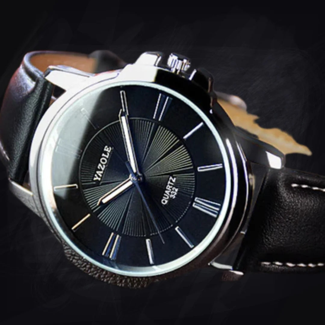 Men's 45mm Classic Business Watch: 8mm Ultra-Slim | Roman Numeral | Quartz