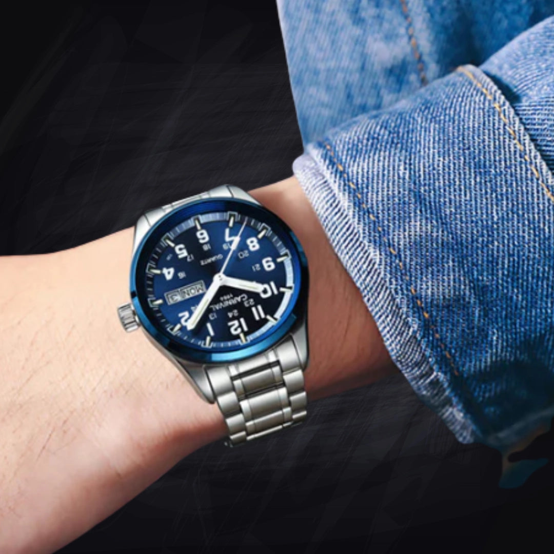 Men's Luminous Quartz Watch – 40mm Calendar Date Display with Night Vision