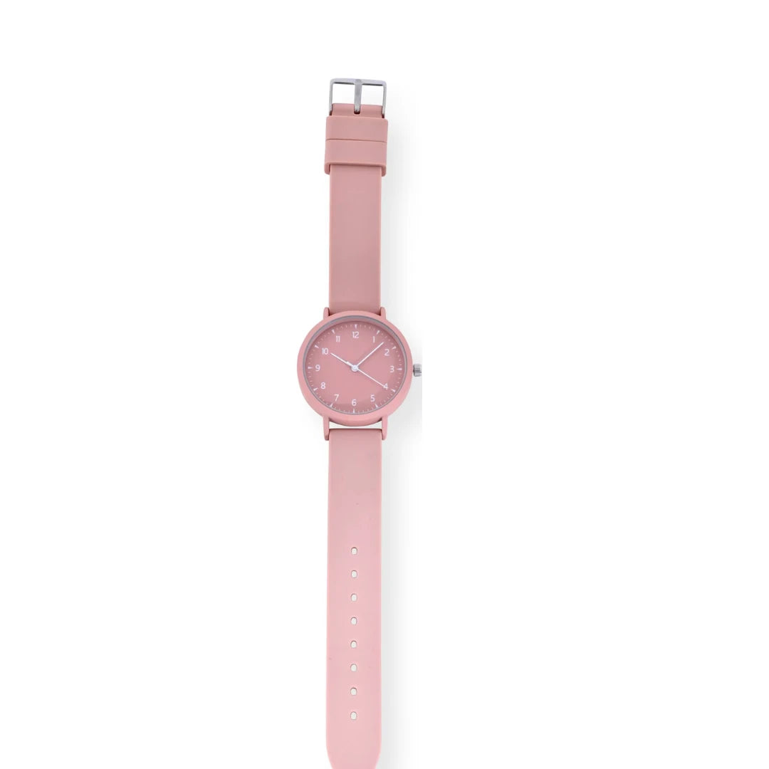 Time and Tru Classic Pink Analog Watch with Soft Silicone Band (42000WML)