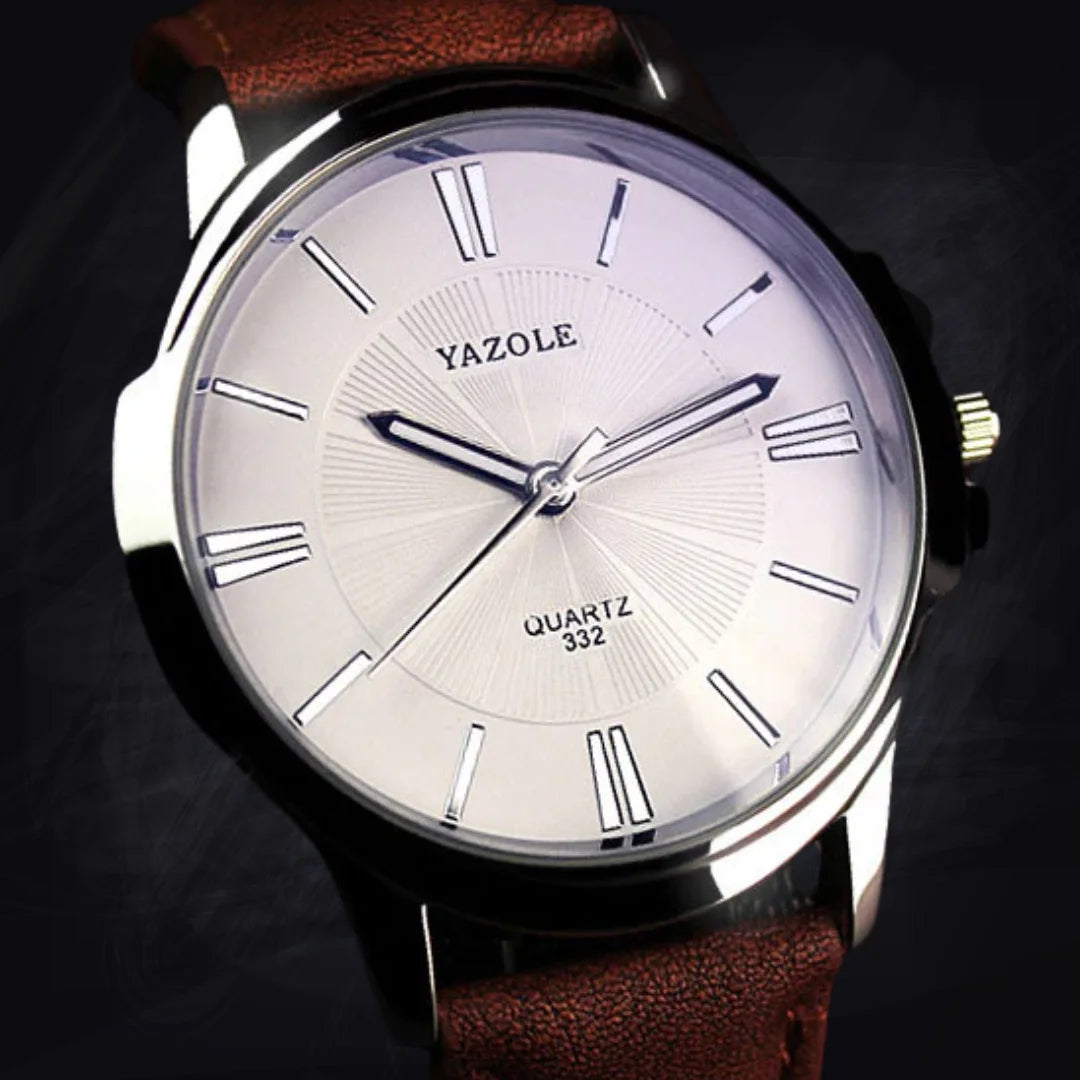 Men's 45mm Classic Business Watch: 8mm Ultra-Slim | Roman Numeral | Quartz