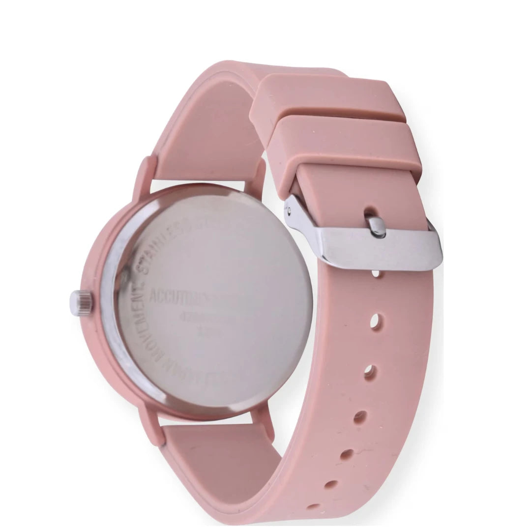Time and Tru Classic Pink Analog Watch with Soft Silicone Band (42000WML)