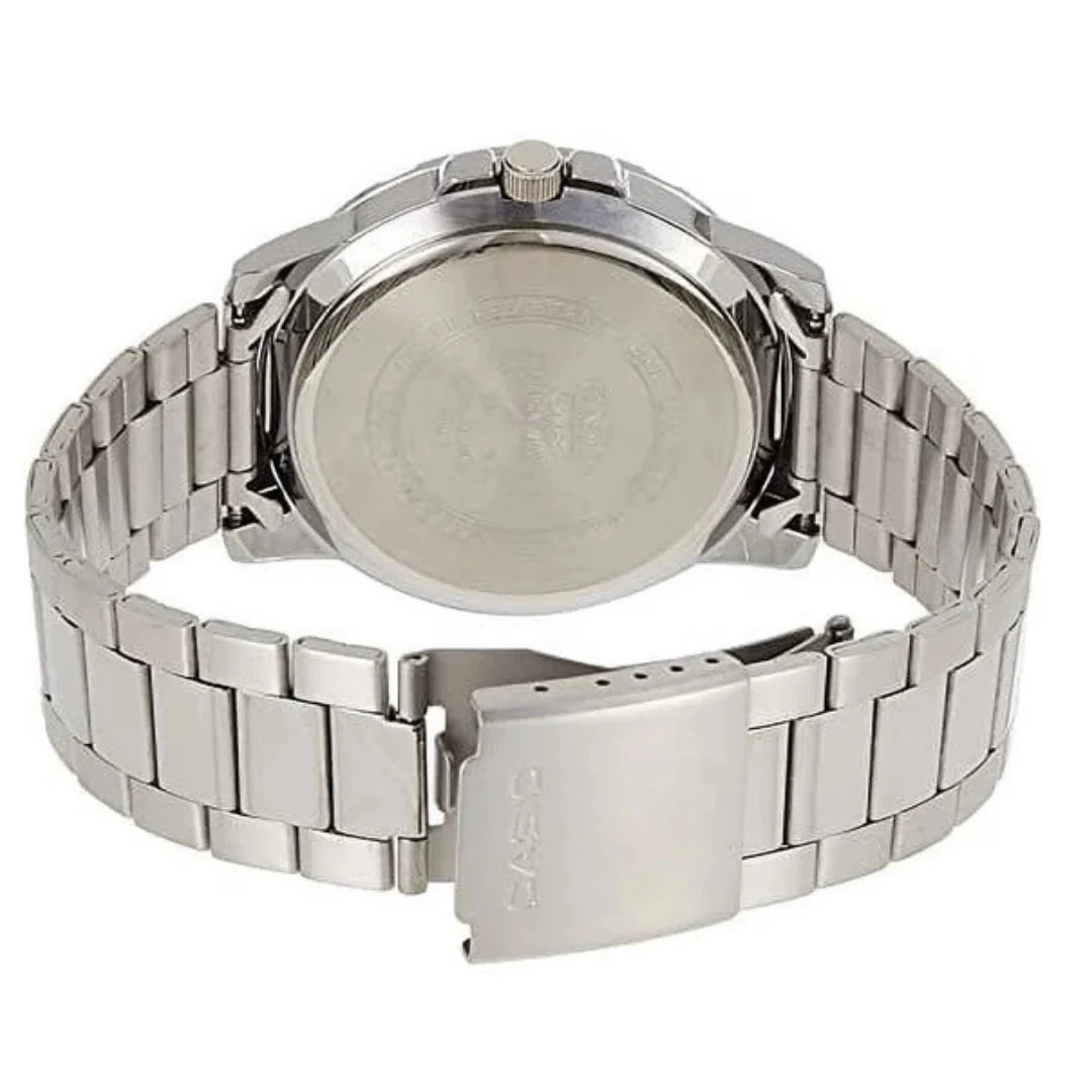 Casio Men’s Diver-Style Stainless Steel Analog Watch – Blue Dial & Date Display (Model: MTPVD01D-2BV)