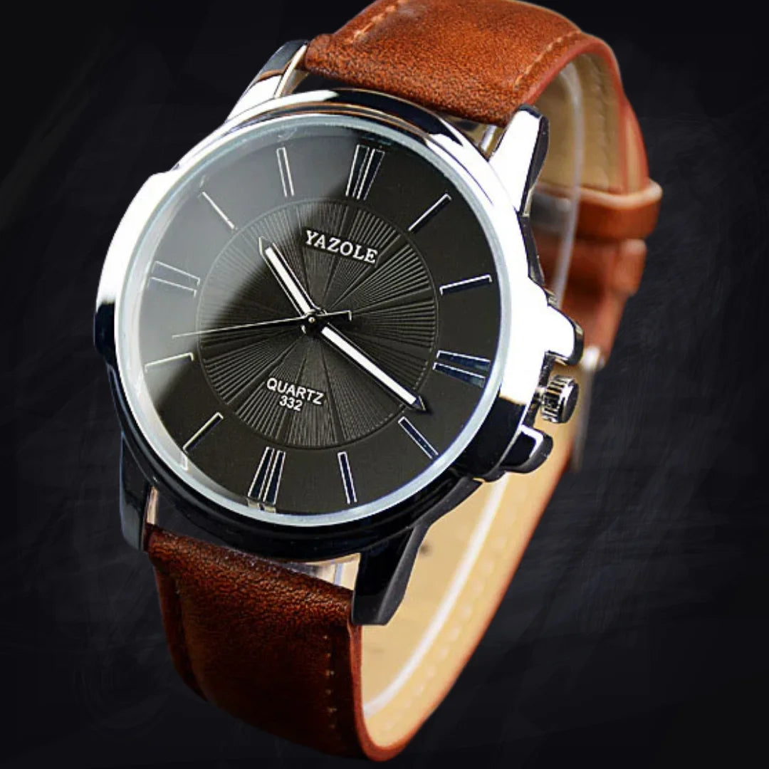 Men's 45mm Classic Business Watch: 8mm Ultra-Slim | Roman Numeral | Quartz