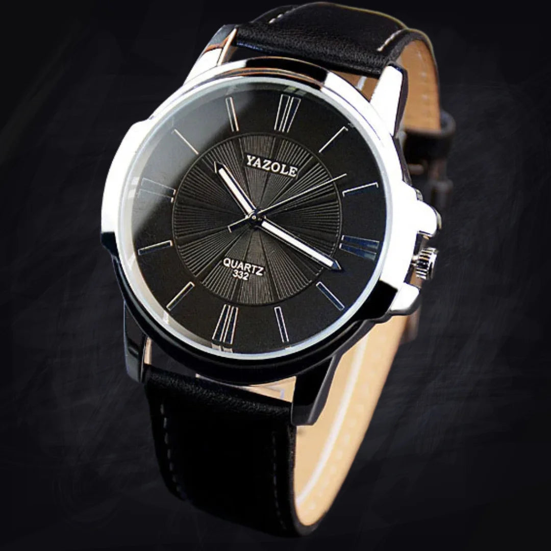 Men's 45mm Classic Business Watch: 8mm Ultra-Slim | Roman Numeral | Quartz
