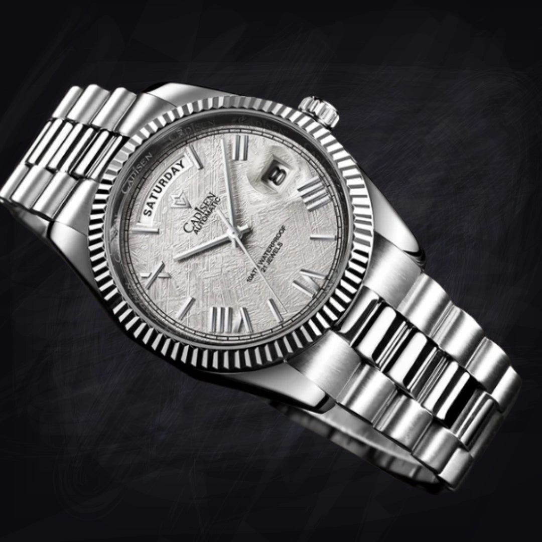 Stainless Steel Shell Automatic Mechanical Men's Sapphire Calendar Watch