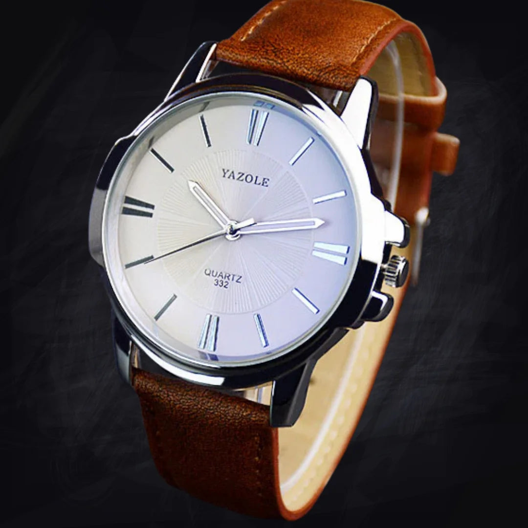 Men's 45mm Classic Business Watch: 8mm Ultra-Slim | Roman Numeral | Quartz