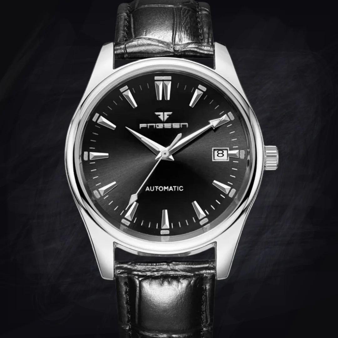 Men's 10mm Slim Quartz Watch: Folding Buckle | Steel & Leather Options