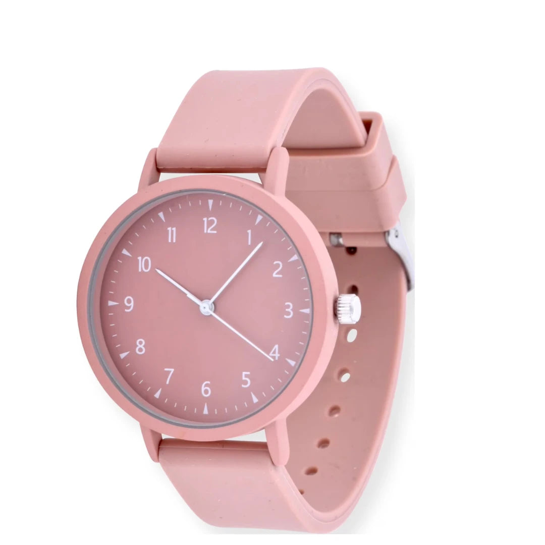 Time and Tru Classic Pink Analog Watch with Soft Silicone Band (42000WML)