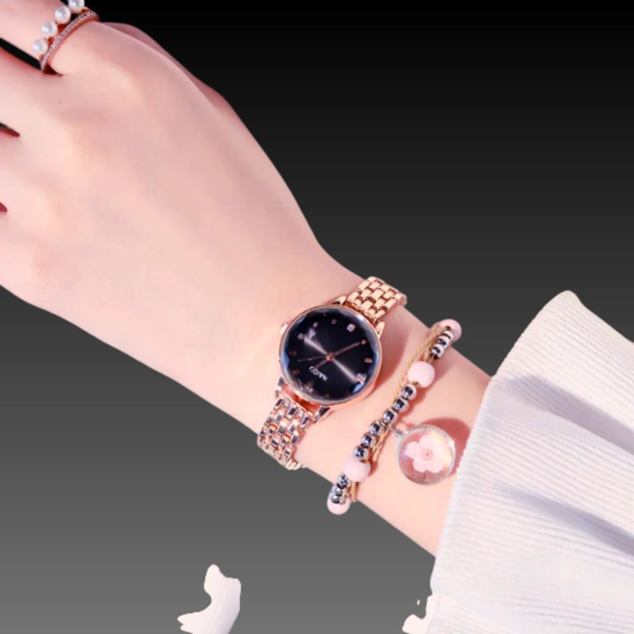 Women's Classic Minimalist Boyfriend Watch | 40mm Oversized Dial | Leather Strap