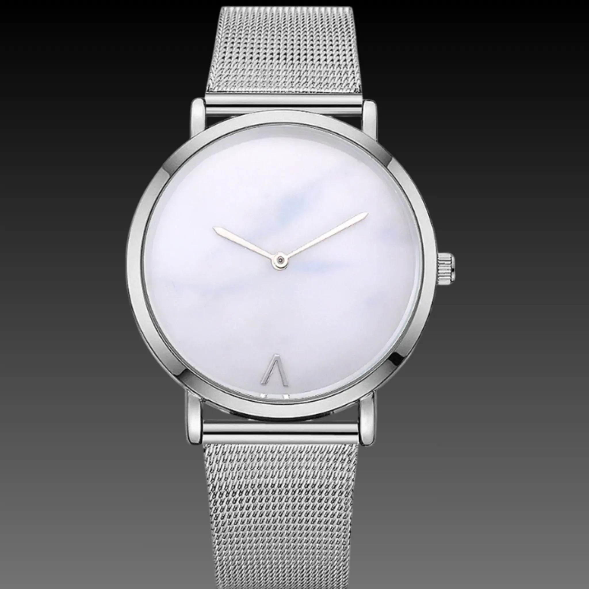 Women's Marble Dial Minimalist Watch | Mesh Strap | Modern Art Design